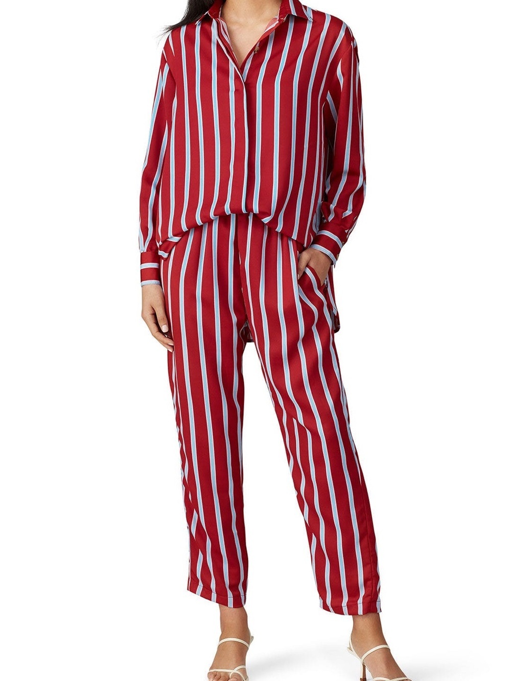 Sweet Baby Jamie Red Blue Striped Pull On Pants S